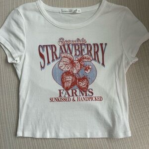 Altar'd State White Strawberry Tee